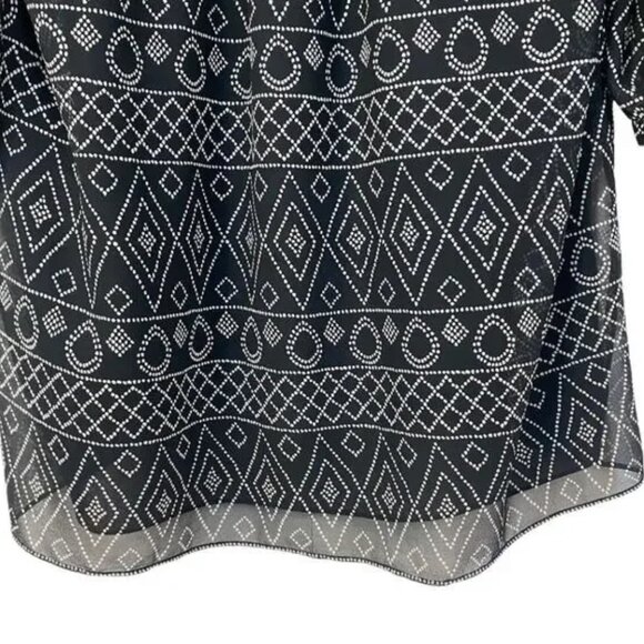 Madewell Caravan Print Black Smocked Tunic Dress - Picture 10 of 13